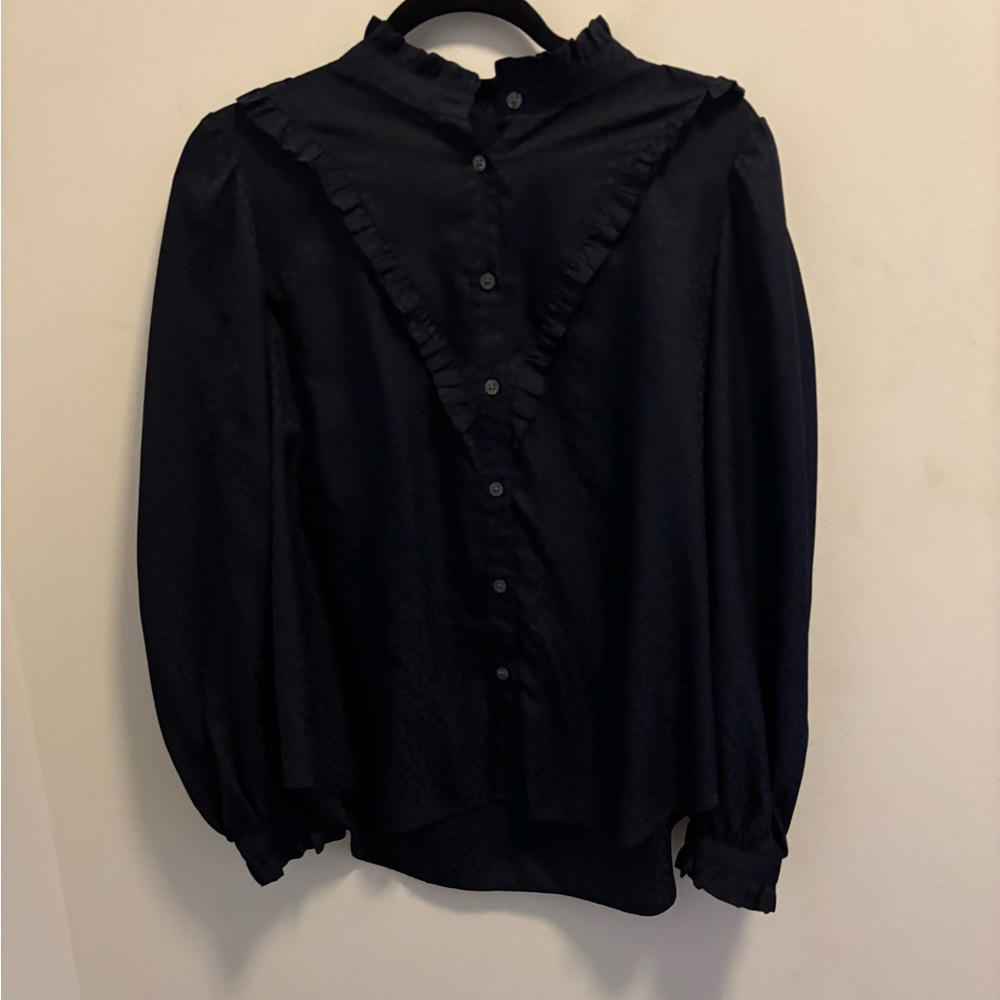 Ann Taylor Ruffle Yoke Blouse